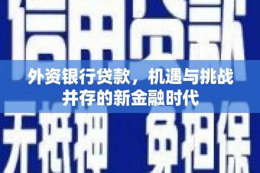化州外资银行贷款，机遇与挑战并存的新金融时代