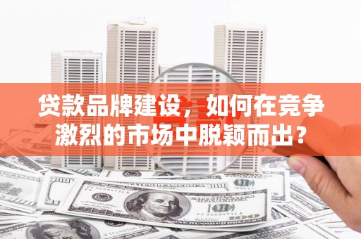 化州贷款品牌建设，如何在竞争激烈的市场中脱颖而出？