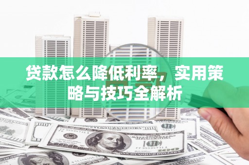 化州贷款怎么降低利率，实用策略与技巧全解析
