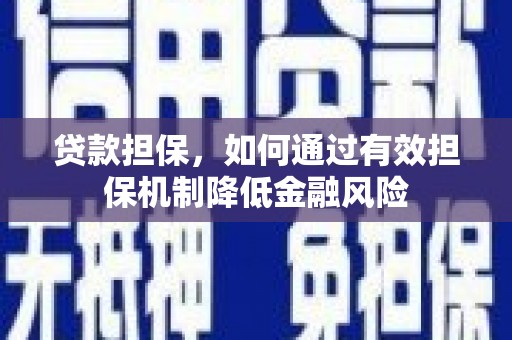 化州贷款担保，如何通过有效担保机制降低金融风险