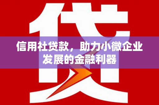 化州信用社贷款，助力小微企业发展的金融利器
