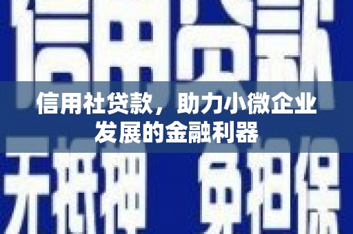 化州信用社贷款，助力小微企业发展的金融利器