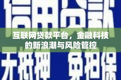 化州互联网贷款平台，金融科技的新浪潮与风险管控