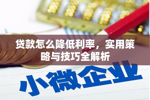 化州贷款怎么降低利率，实用策略与技巧全解析